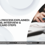 Couple reviewing K1 visa process documents before US fiancé visa interview