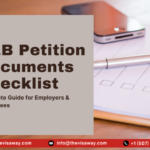Employer and employee reviewing H1B petition documents checklist for USCIS filing