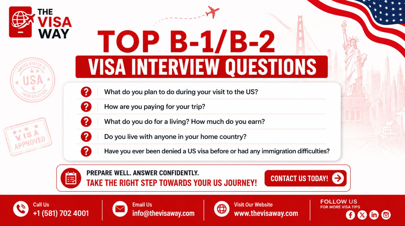 Top B-1/B-2 US visa interview questions and answers guide for tourist visa applicants