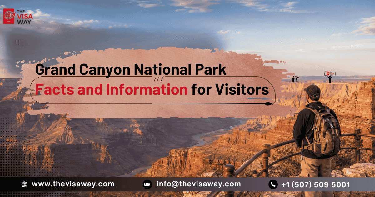 Grand Canyon National Park viewpoint with a traveler overlooking the canyon