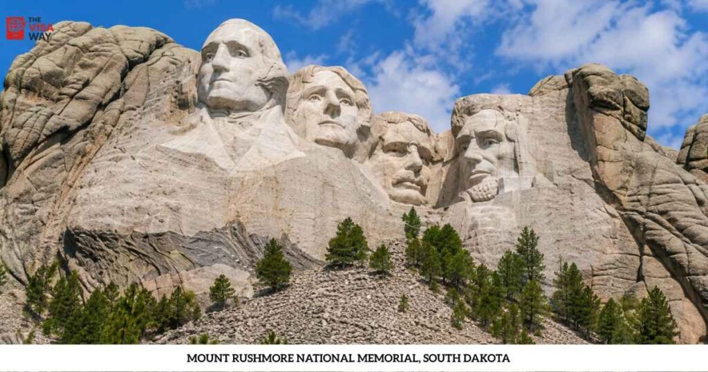 Mount Rushmore National Memorial featuring four presidential sculptures in South Dakota