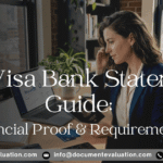 Professional reviewing bank statements, passport, and financial documents for U.S. visa financial proof and bank statement requirements in 2026.