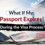 What If My Passport Expires During the Visa Process? Blog banner featuring a U.S. passport, approved visa, Statue of Liberty, American flag, and expired passport stamp for U.S. visa guidance.